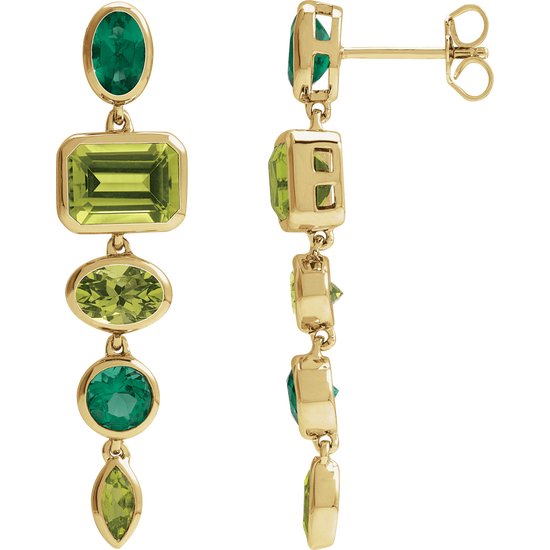 GC Verde Lumière Dangle Earrings | 14K Gold Natural Peridot
