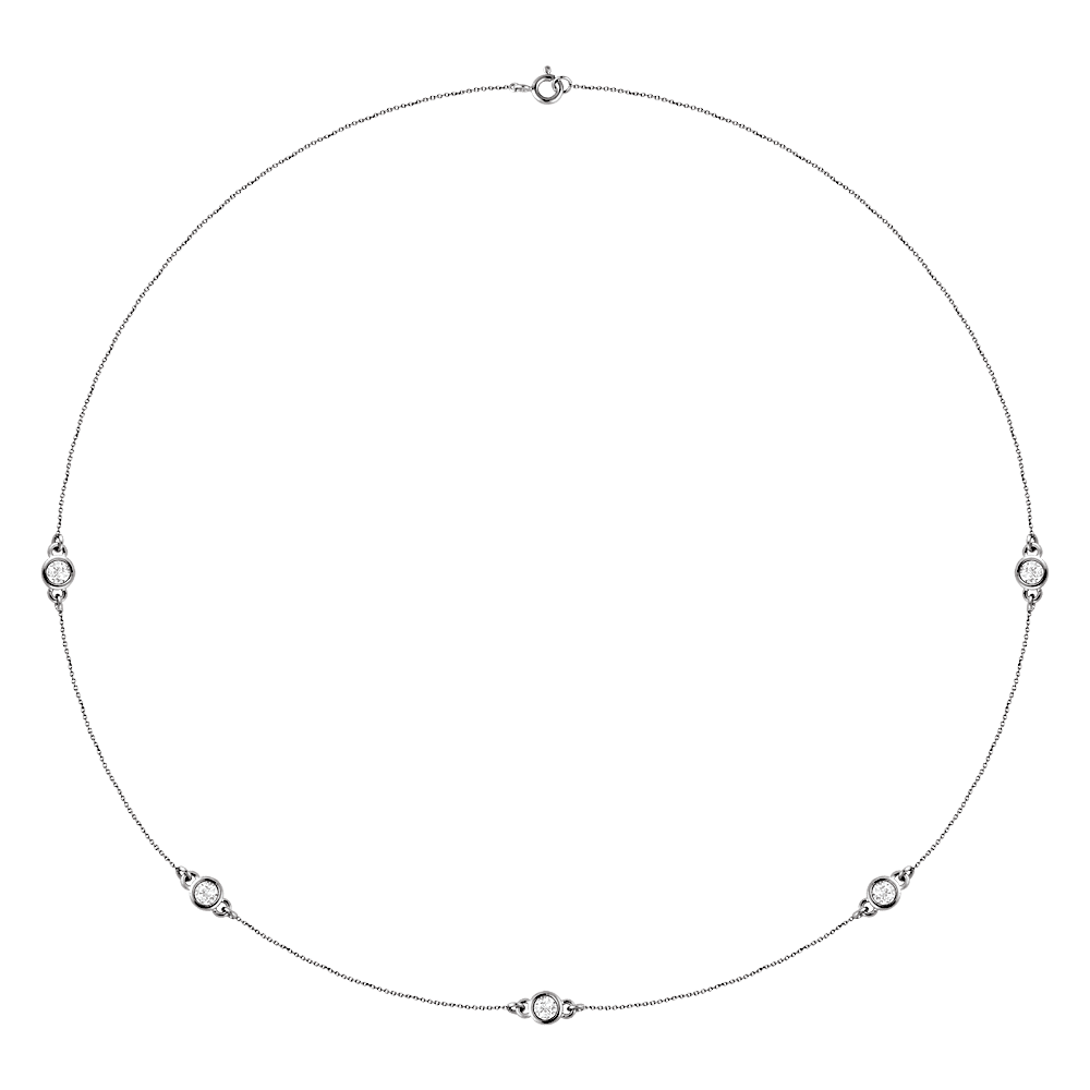Lumière 14K Gold Diamond Station Necklace | Silver Fox Sales