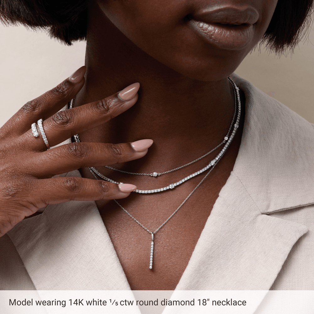 Lumière 14K Gold Diamond Station Necklace | Silver Fox Sales
