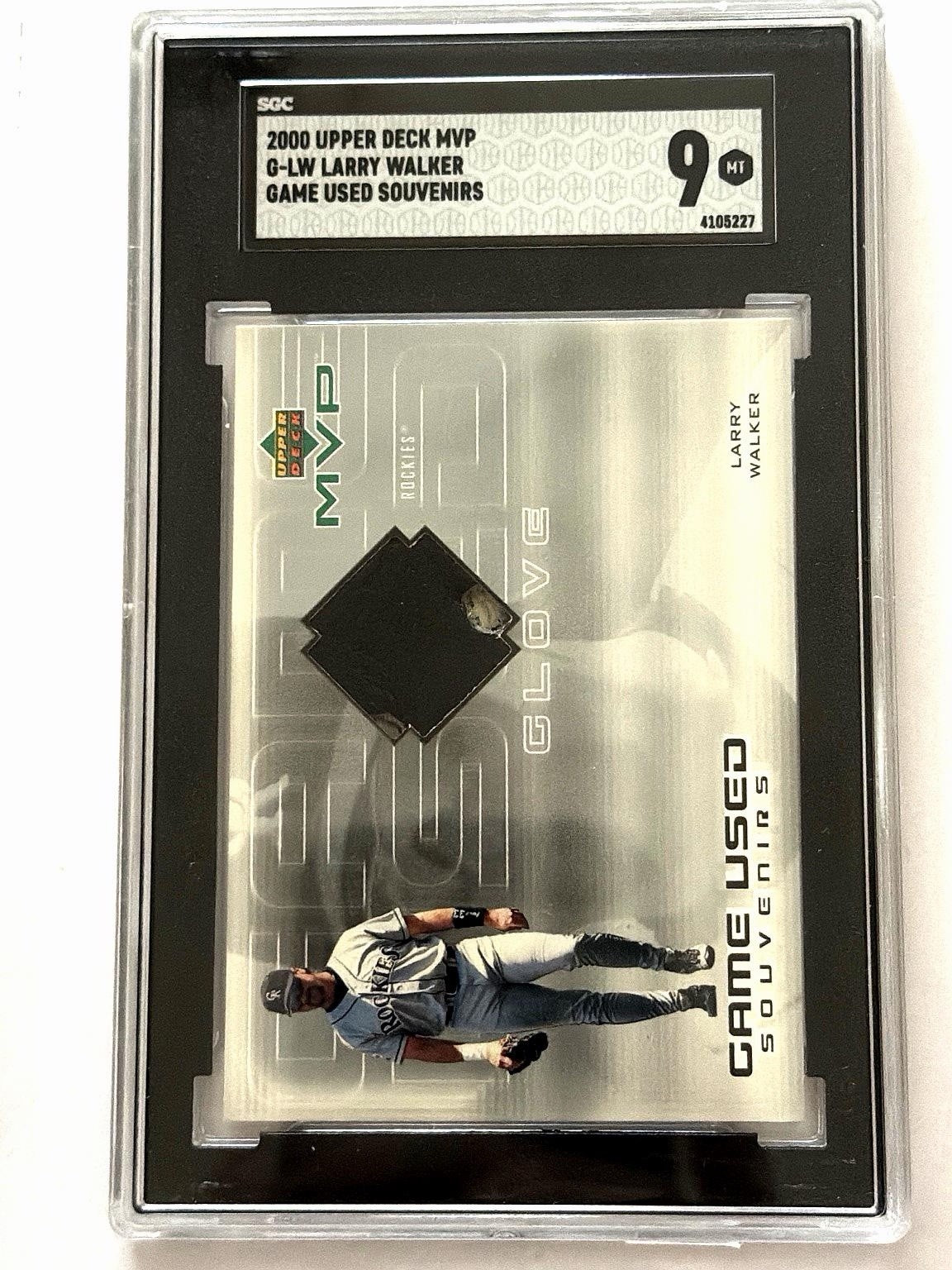 Larry Walker 2000 Upper Deck MVP game-used glove card SGC 9