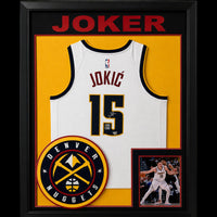 Nikola Jokic signed framed Denver Nuggets jersey