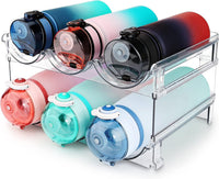 Spospo clear stackable water bottle organizer