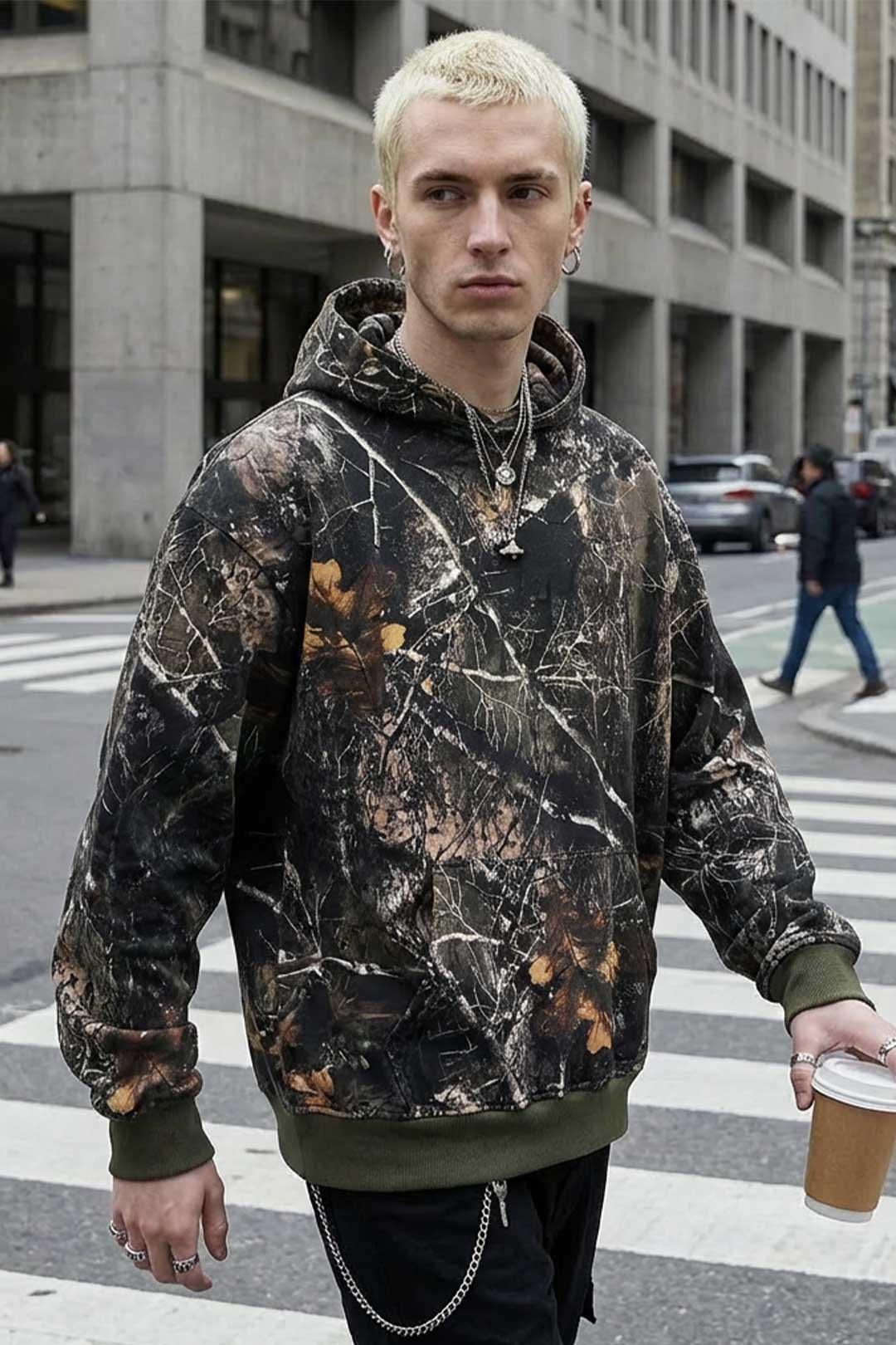 Stealth Heavyweight Oversized Unisex Camo Hoodie | Silver Fox Sales
