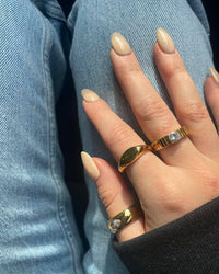 Cossete Crystal Gold Ring | Silver Fox Sales