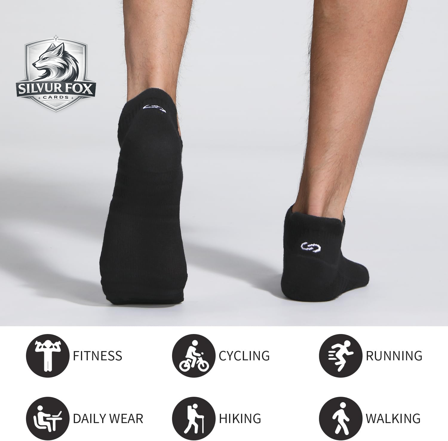 Athletic Running Ankle Socks, Low Cut Cushioned Anti-Blister Tab Sports Socks Men Women 6Pairs