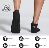 Athletic Running Ankle Socks, Low Cut Cushioned Anti-Blister Tab Sports Socks Men Women 6Pairs