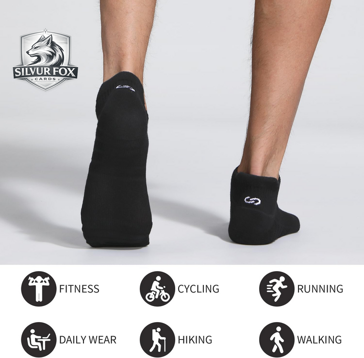 Athletic Running Ankle Socks, Low Cut Cushioned Anti-Blister Tab Sports Socks Men Women 6Pairs